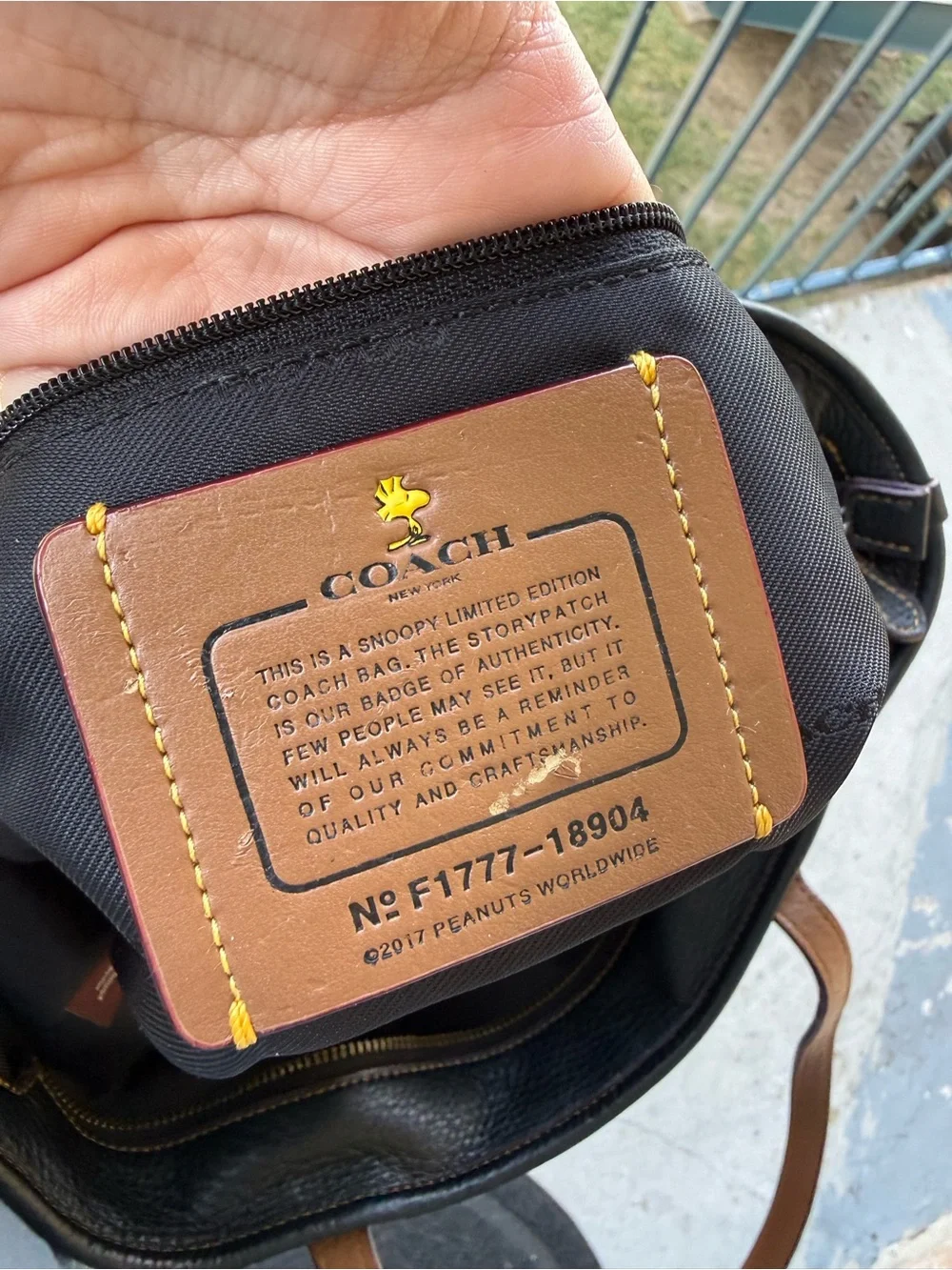 Coach Black Peanuts Character Leather Tote
